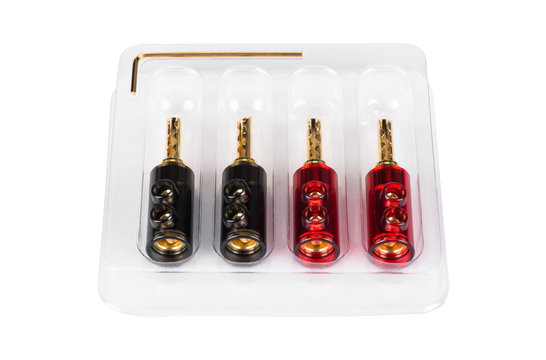 BFA Style Banana Plugs with Dual Set Screws 2 Pair