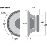 SPM-116/8 Hi-fi 4'' bass-midrange speaker 40 W 8 Ω