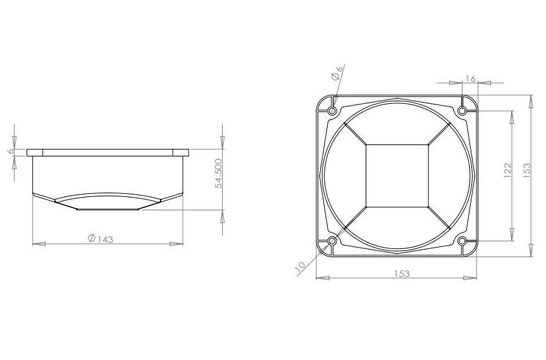 Plastic Pocket Speaker Cabinet Handle 4-Sided