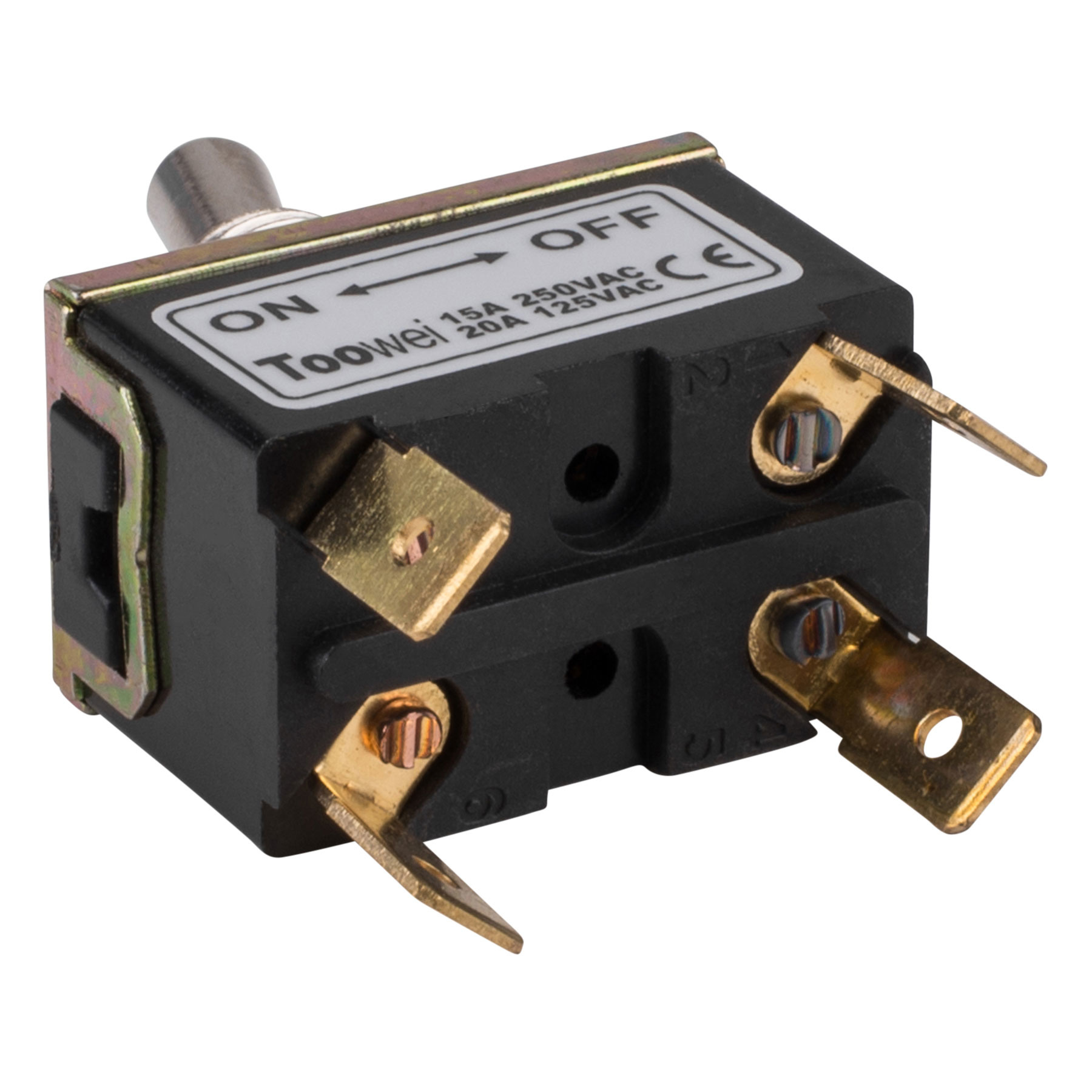 DPST On/Off Toggle Switch 4 Spade 15A 250VAC 2 Position