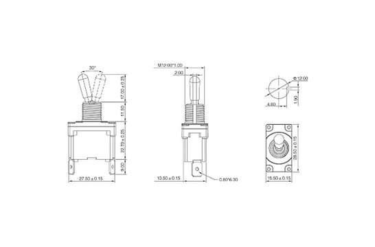 SPST On/Off Toggle Switch
