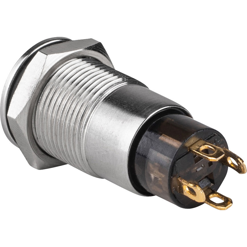 SPST Stainless Steel Raised Push Button Switch