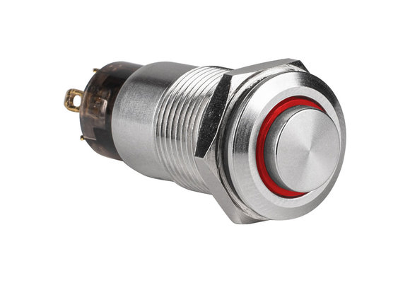 SPST Stainless Steel Raised Push Button Switch