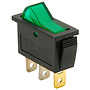 SPST Large Rocker Switch w/Green Illumination 12VDC