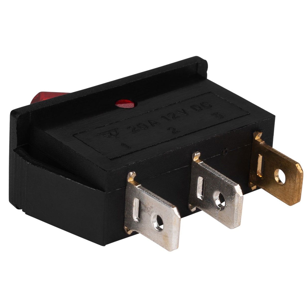 SPST Large Rocker Switch Red Illumination