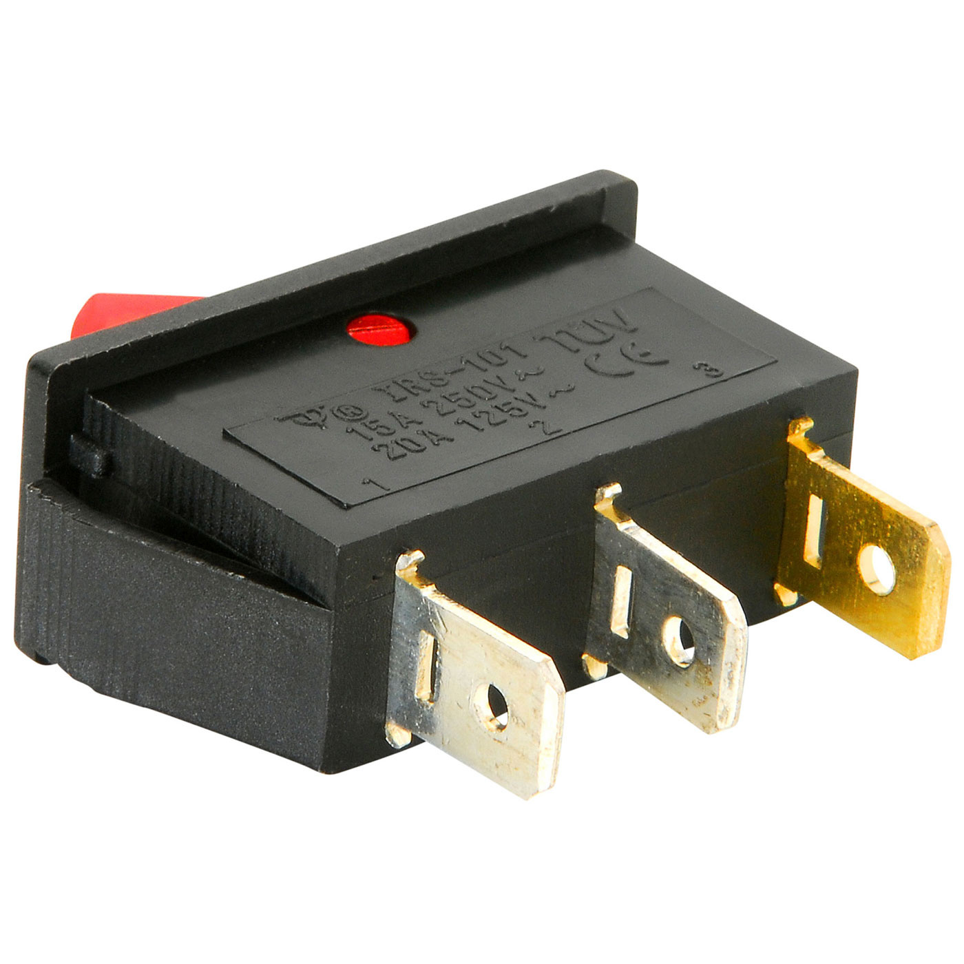 SPST Large Rocker Switch Red Illumination