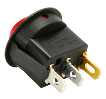 SPST Round Rocker Switch Red Illumination