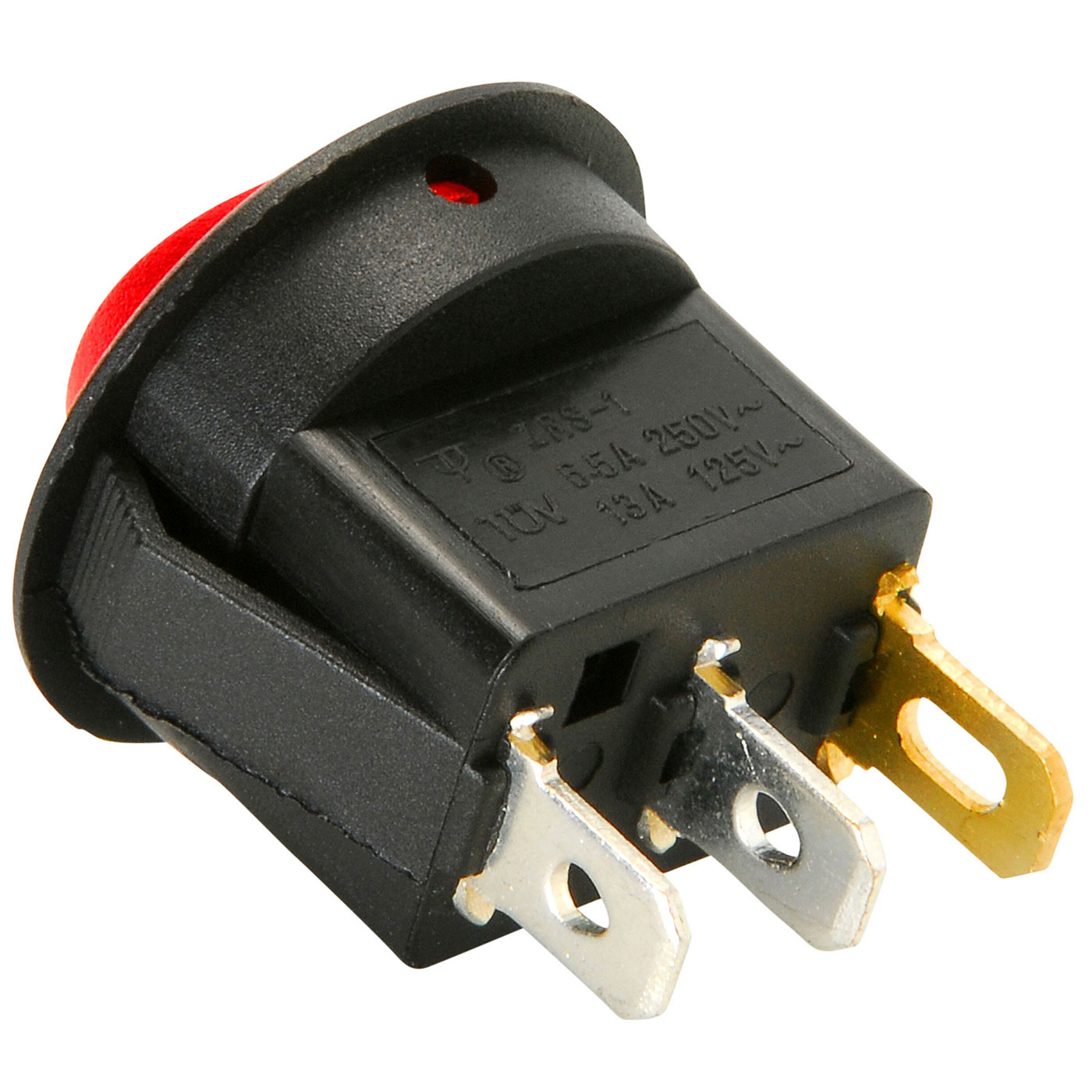 SPST Round Rocker Switch Red Illumination