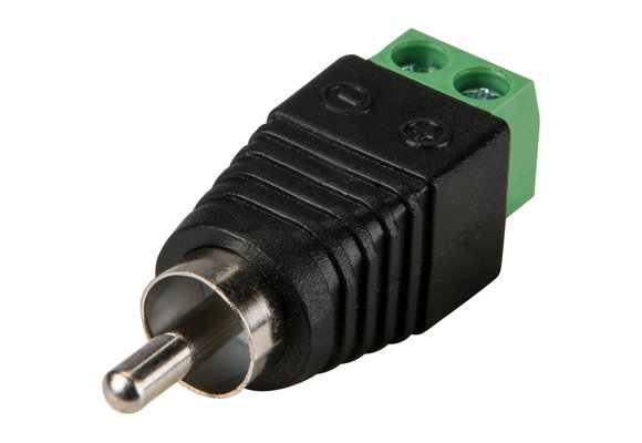 Cinch-Stecker auf Schraubklemmenanschluss