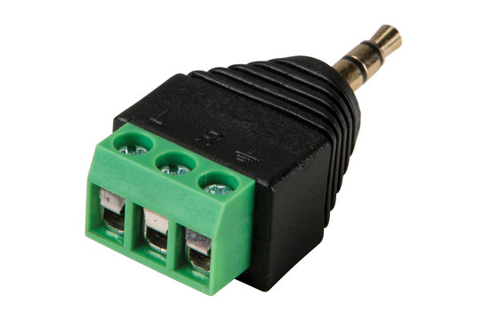 3,5 mm stereo jack naar schroefaansluiting