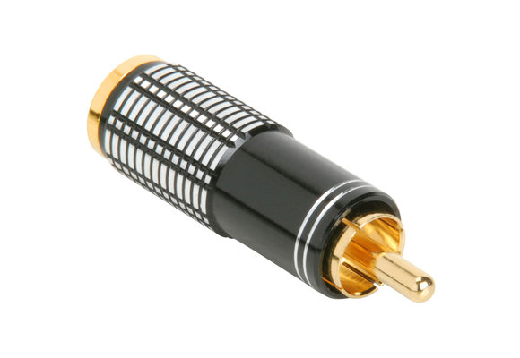 Gold RCA Super Plug Connector Schwarz 8 mm Kabeleinführung