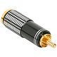 Gold RCA Super Plug Connector Schwarz 8 mm Kabeleinführung