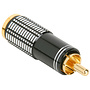 Gouden RCA Super plug koppelstuk zwart 8 mm kabelinvoer