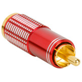 Gold RCA Super Plug Connector Rot 8 mm Kabeleingang
