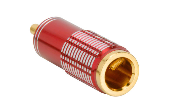 Gold RCA Super Plug Rot 6,3 mm Kabeleinführung
