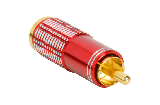 Gold RCA Super Plug Rot 6,3 mm Kabeleinführung