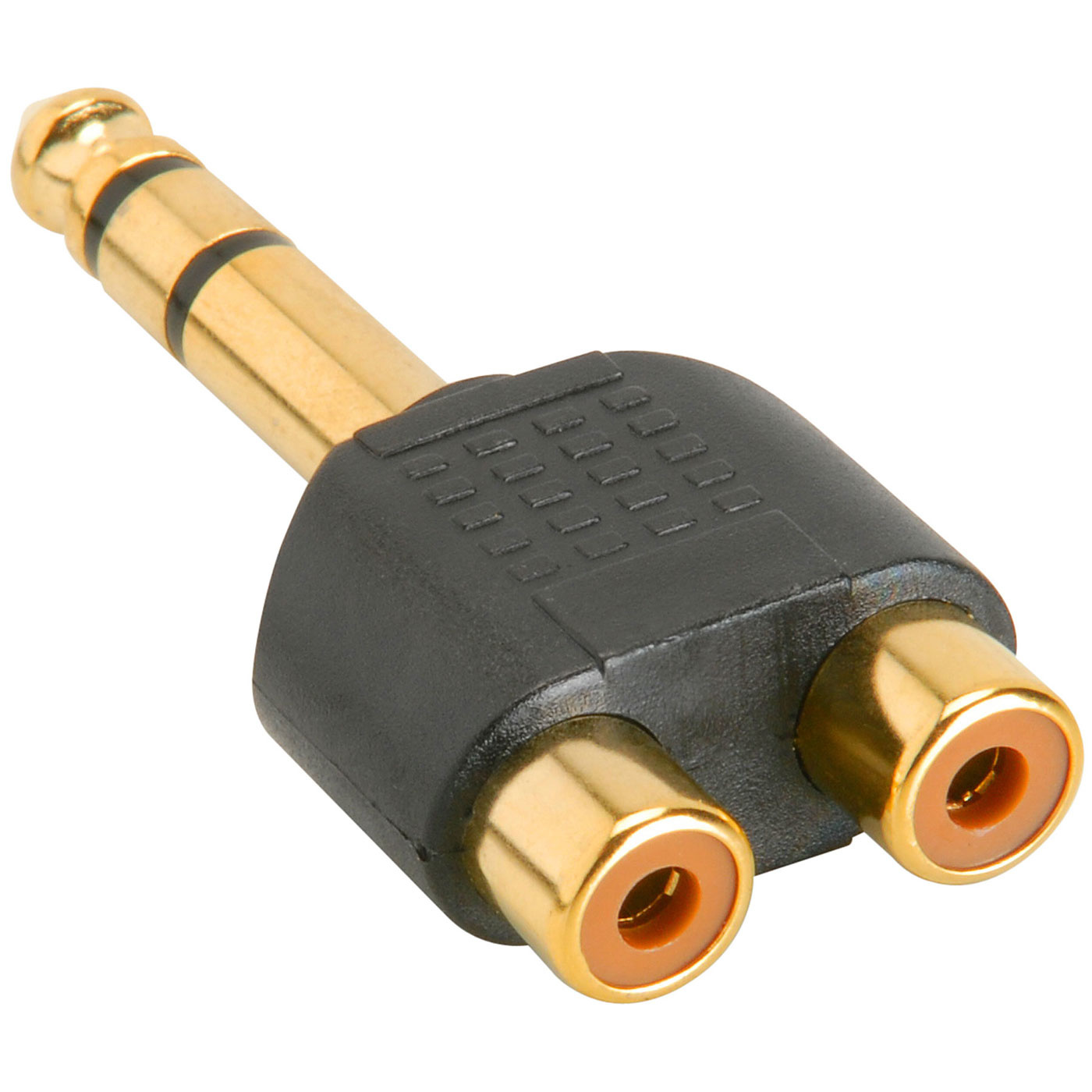 6,35 mm stereo mannelijk naar 2 RCA vrouwelijk Y-adapterstekker