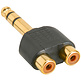 6,35 mm stereo mannelijk naar 2 RCA vrouwelijk Y-adapterstekker