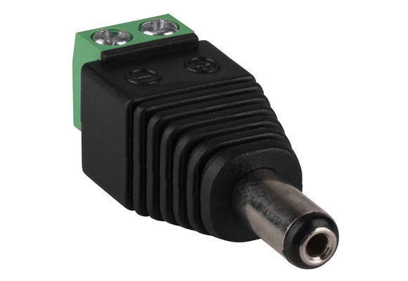 2,1 x 5,5 mm DC coaxiale plug naar schroefklemblok