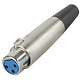 XLR-koppelstuk female A-serie met metalen behuizing, 3-polig