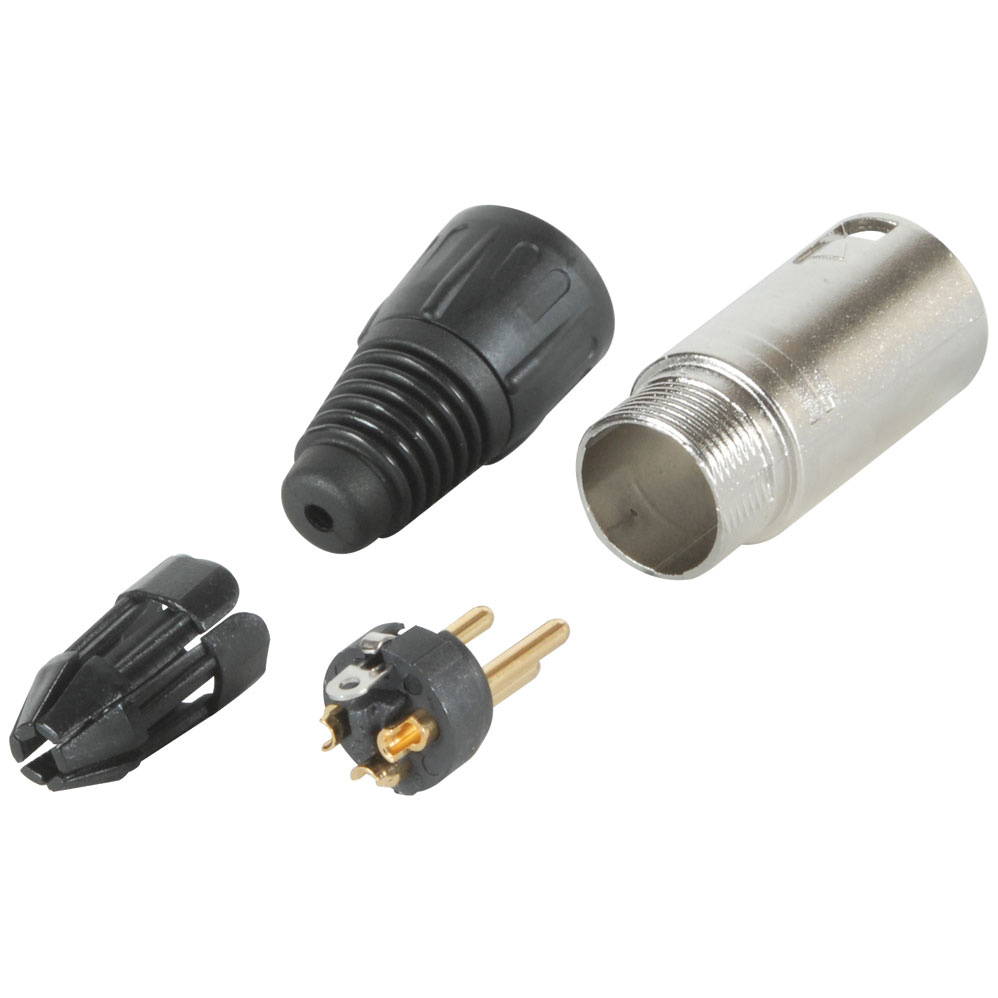 XLR-Stecker, männliches Kabel, vernickelt, Löttyp