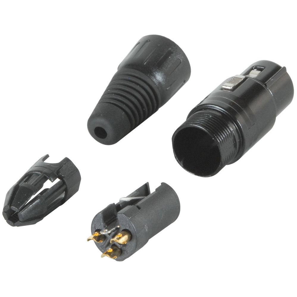 Female Cable Mount XLR Connector Black Satin