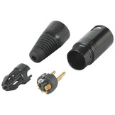 XLR-Stecker, männlich, Kabelhalterung, schwarz, seidenmatt, Löttyp