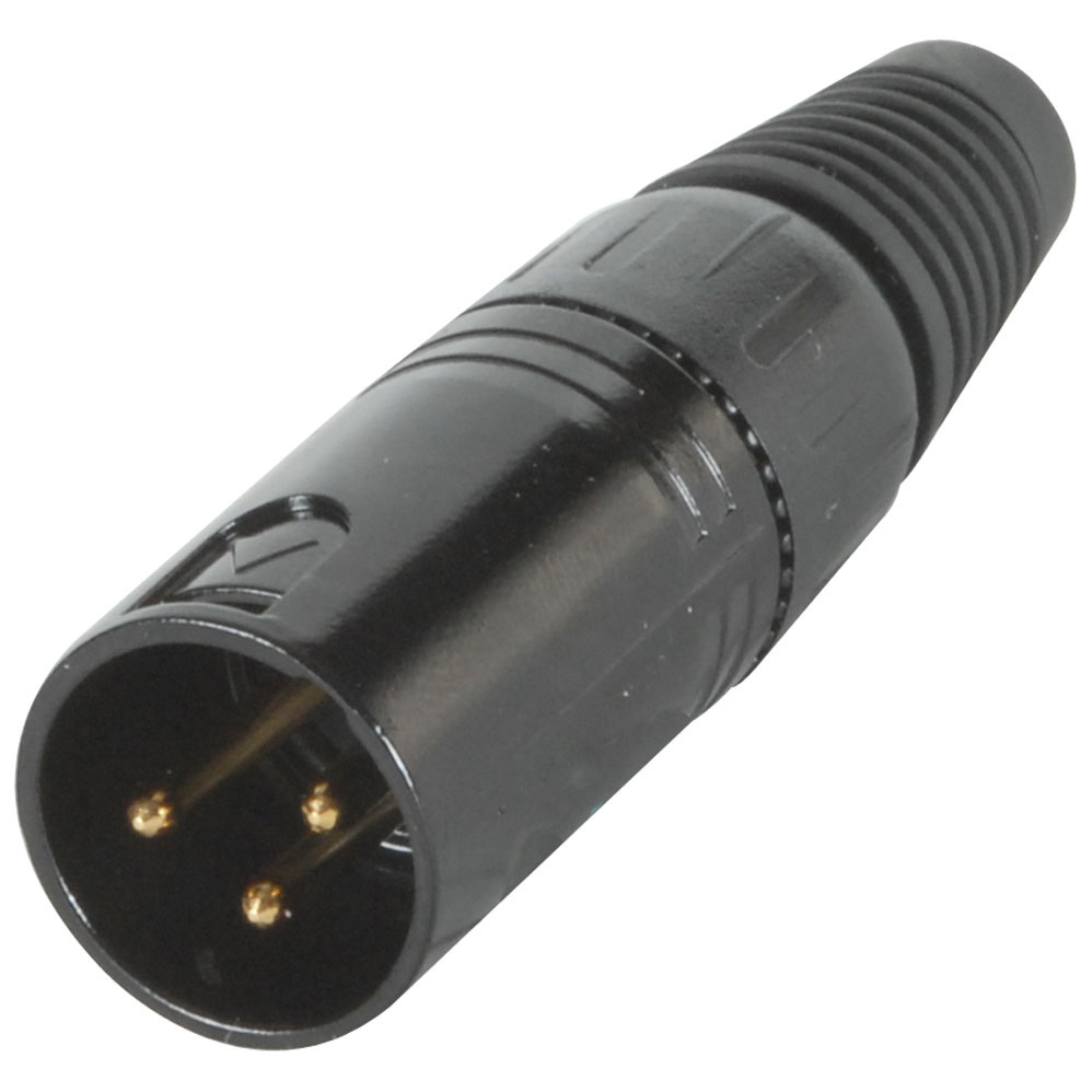 XLR Connector Male Cable Mount Black Satin Solder Type