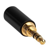 3,5 mm stereo vergulde plug met zwarte behuizing