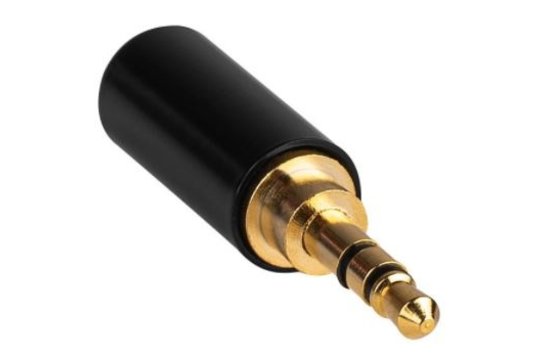 3.5 mm Stereo Gold Plug and Black Metal Shell