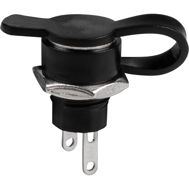 DC Coax Jack 2,1 x 5,5 mm Paneelmontage met beschermkap