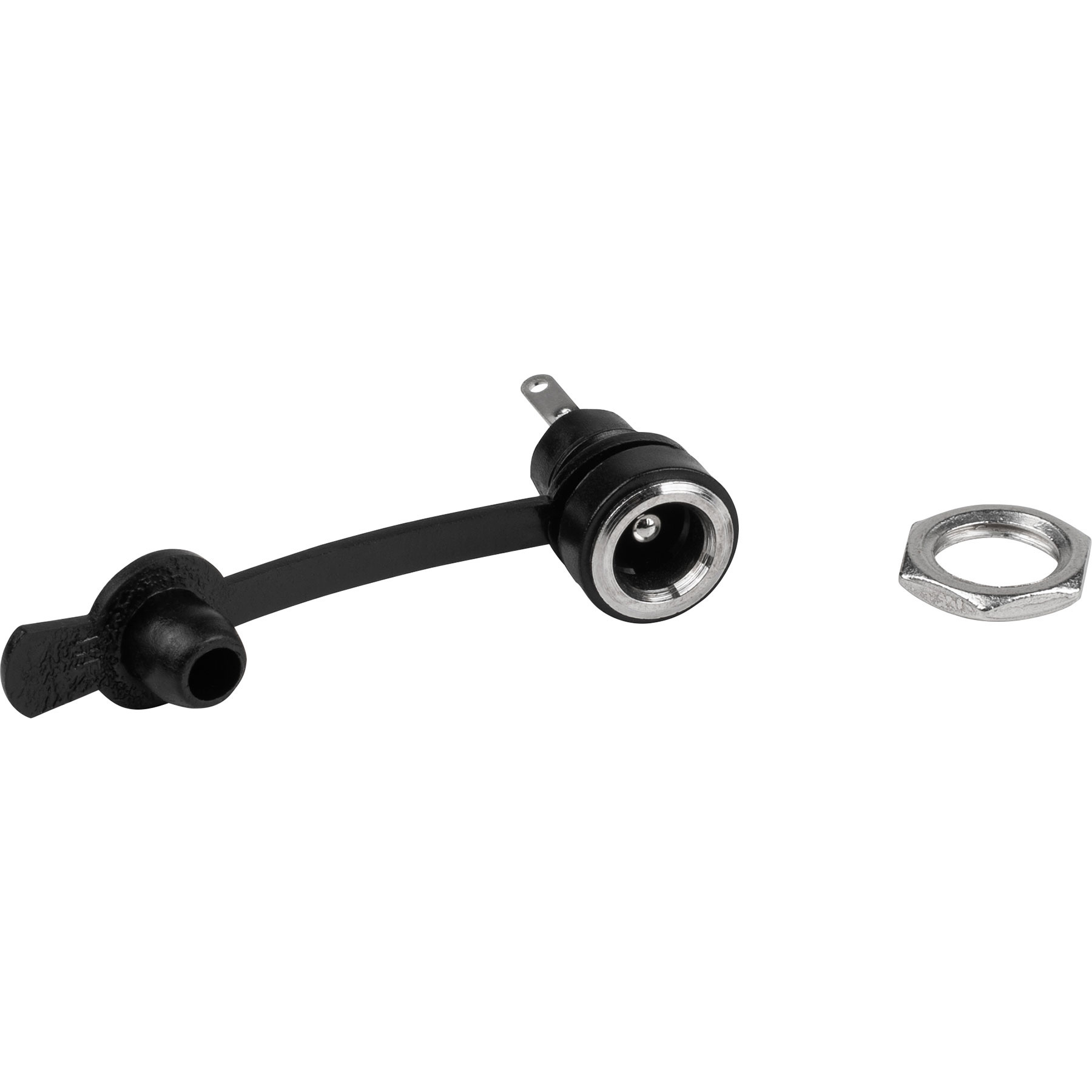 DC-Koax/Hohlbuchse 2,1 x 5,5 mm Schalttafeleinbau mit Schutzkappe