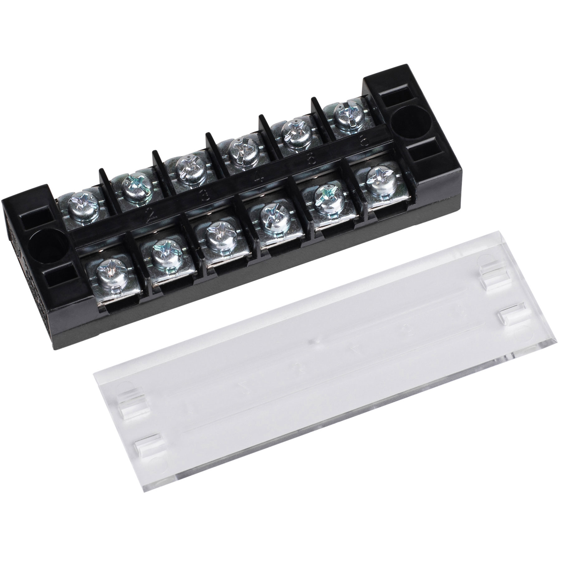 6 Pole Barrier Terminal Strip with Plastic Cover