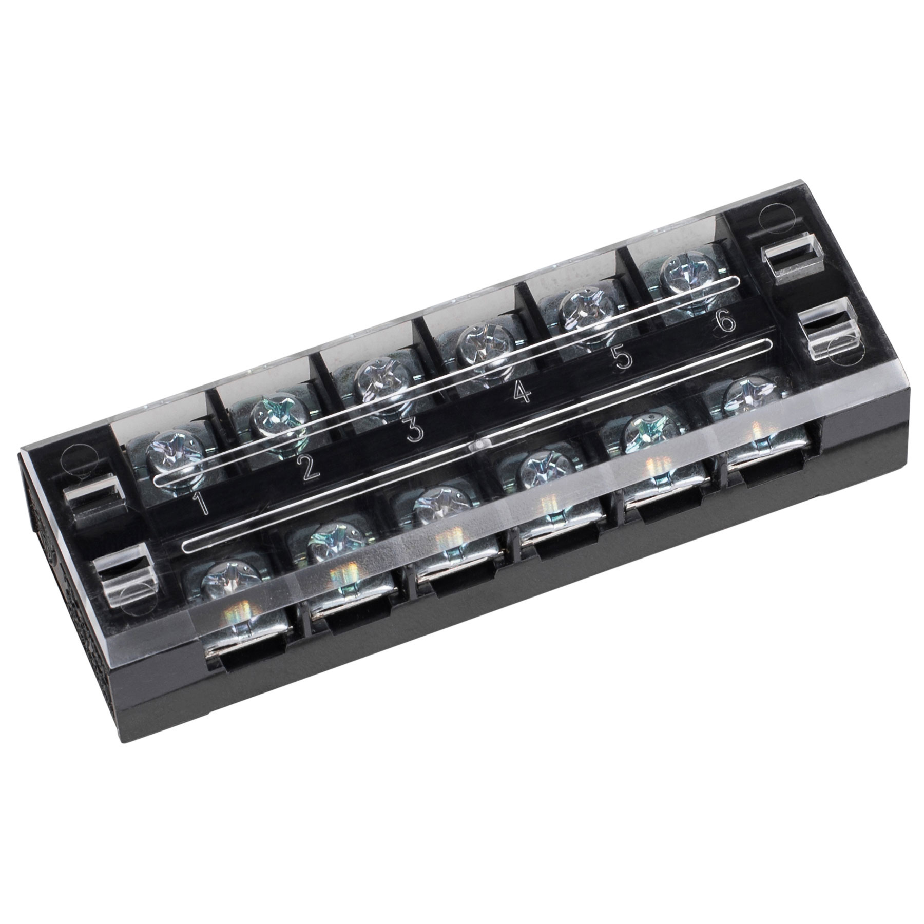 6 Pole Barrier Terminal Strip with Plastic Cover