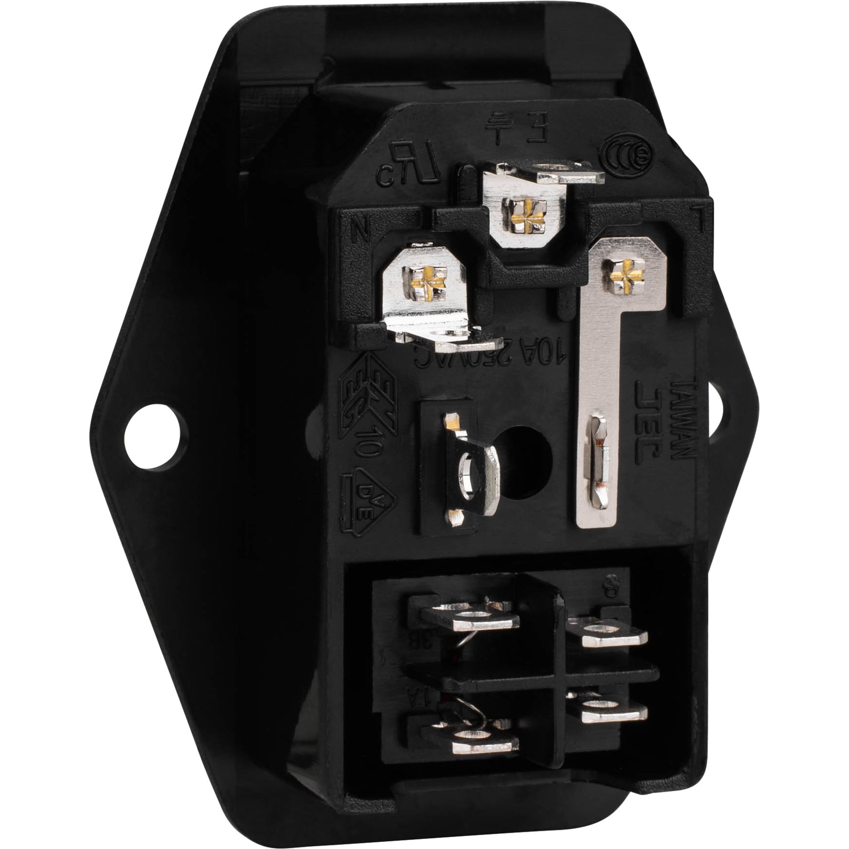 IEC AC Power Jack Chassis Mount with Switch & Fuse Holder