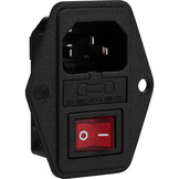 IEC AC 10A-aansluiting met schakelaar en zekeringhouder