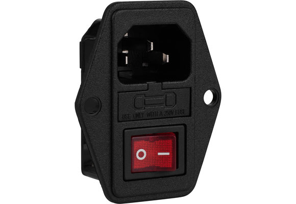 IEC AC Power Jack Chassis Mount with Switch & Fuse Holder