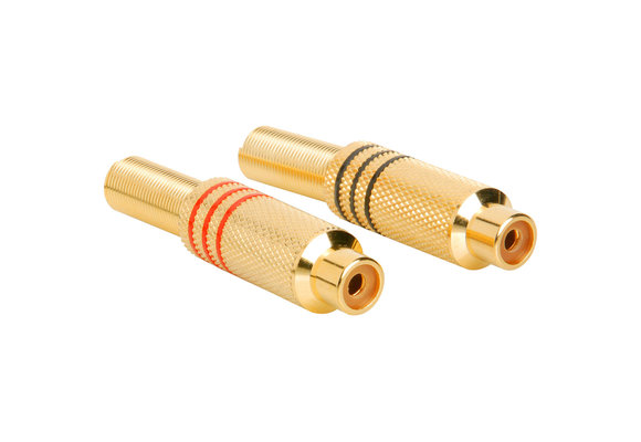 Gold RCA Inline-Klinkenstecker mit Zugentlastungspaar
