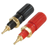 Gouden Binding Post  banaanstekker paar geïsoleerd