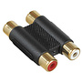 Gold Dual RCA Jack To RCA Jack Adapter