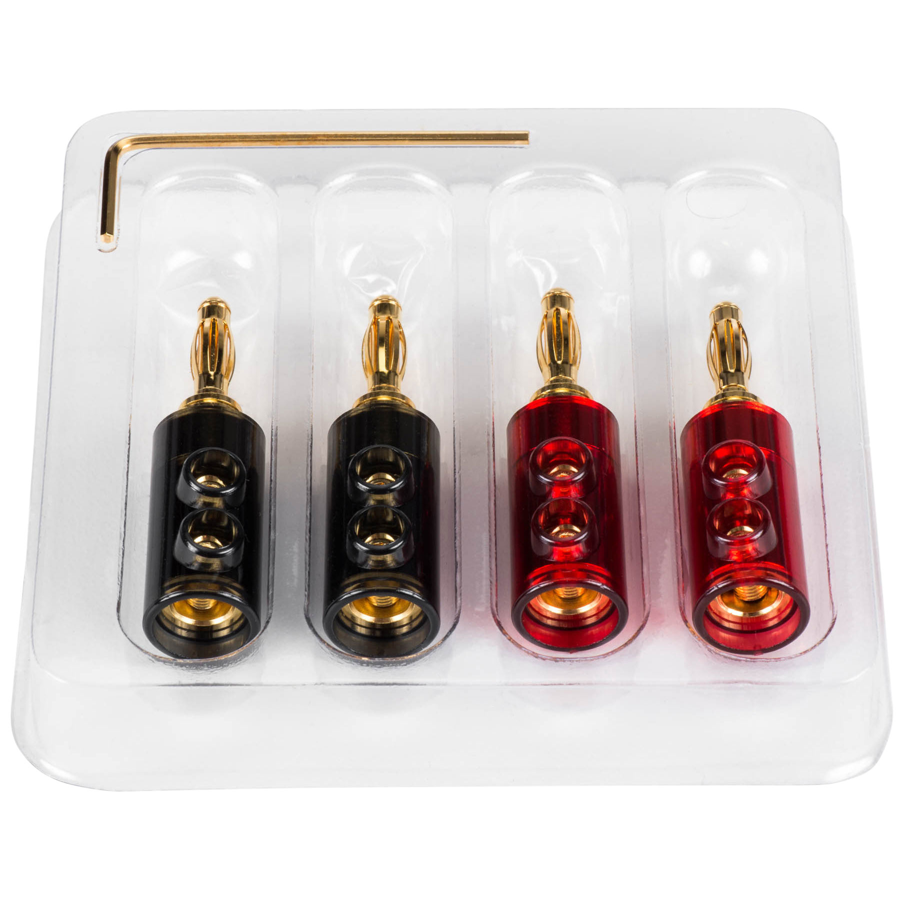 Nine Tine Banana Plugs with Dual Set Screws 2 Pair