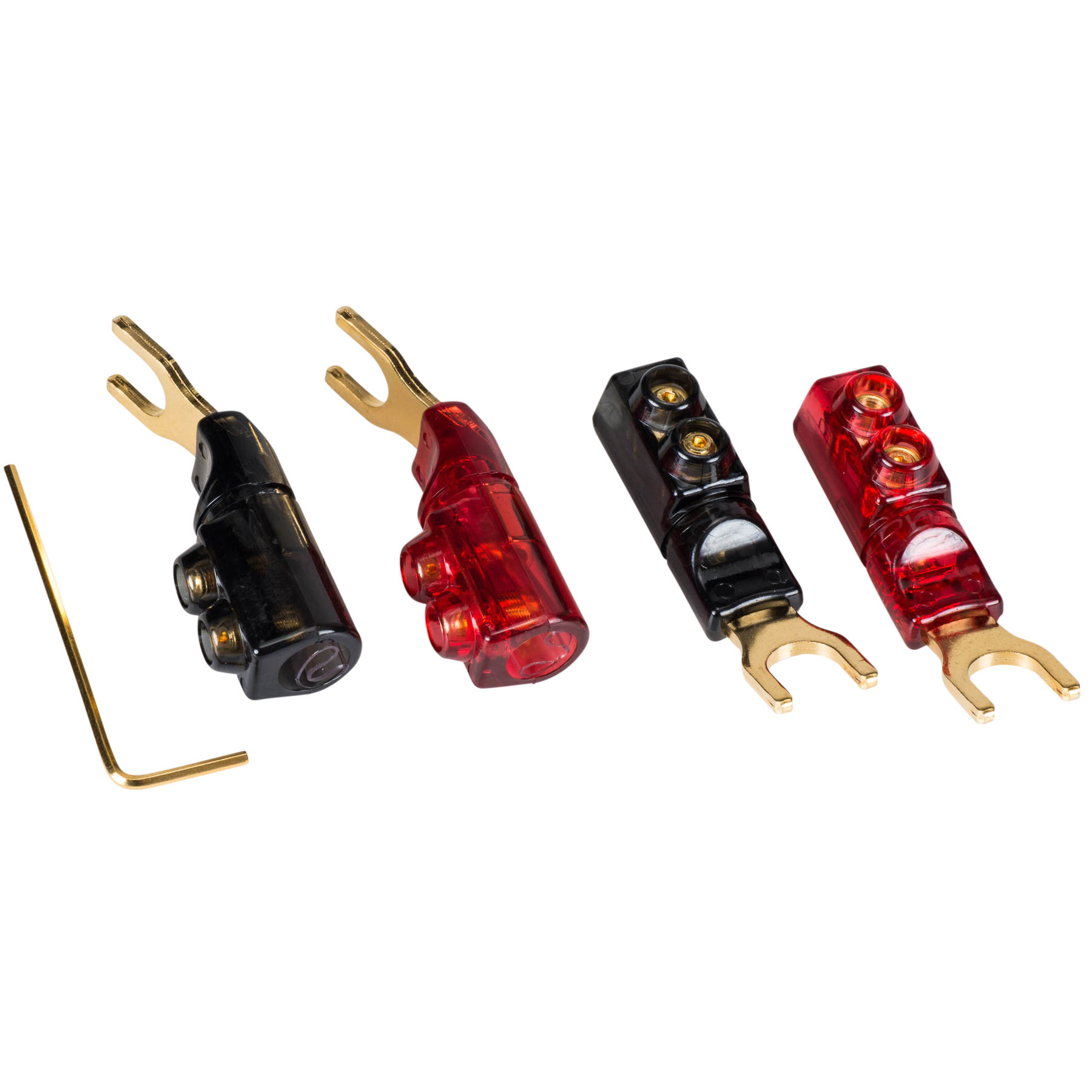 7.9 mm Spade bevestigingen met dubbele stelschroeven 2 paar