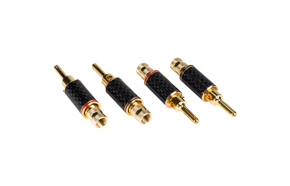 Expanding Banana Plugs with Dual Set Screws 2 Pair