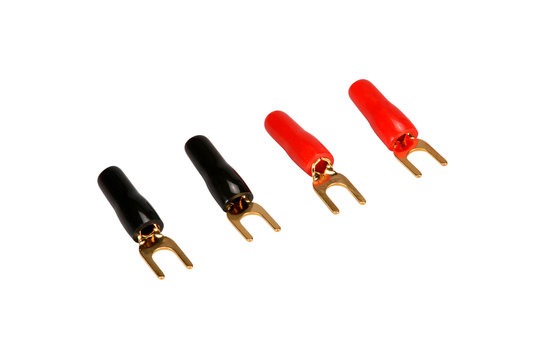 Gold Spades Lug Crimp Terminal 16-14 AWG #8 2 Pair