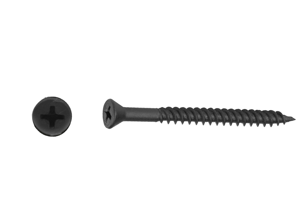 3.3 mm x 41.3 mm  Trim Head Wood Screw Black