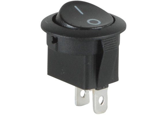 SPST Automotive Round Rocker Switch Black