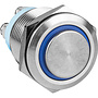 SPST NO Momentary 19mm Stainless Steel Tamper/Waterproof Raised Push Button Switch