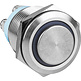 SPST NO Momentary 19mm Stainless Steel Tamper/Waterproof Raised Push Button Switch