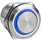SPST NO Momentary 19mm Stainless Steel Tamper/Waterproof Raised Push Button Switch