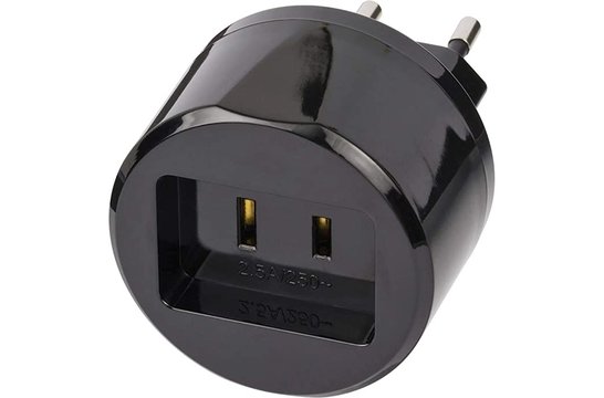 Brennenstuhl-Adapter USA-Europa mit 2,5-A-Sicherung
